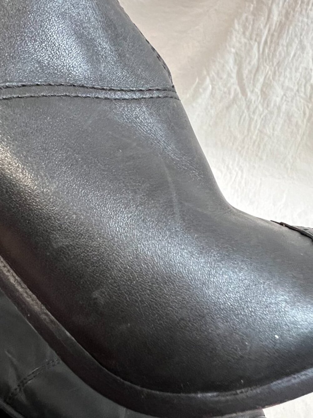 Tory Burch boots Huxley black leather womens 8.5 tassel zip up block high heel - Picture 9 of 16